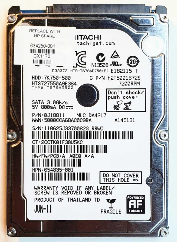 Hitachi HTS727550A9E364 DA4217 JUN-2011