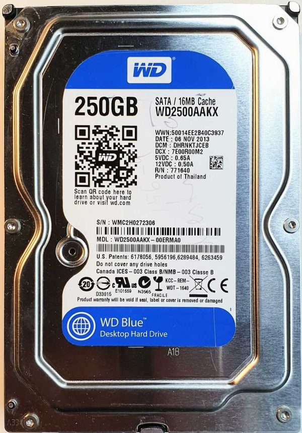 WD 2500AAKX-00ERMA0 xxxTJxxx 06-NOV-2013