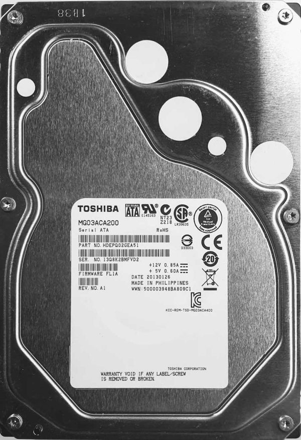Toshiba MG03ACA200 HDEPQ02GEA51 26-JAN-2013