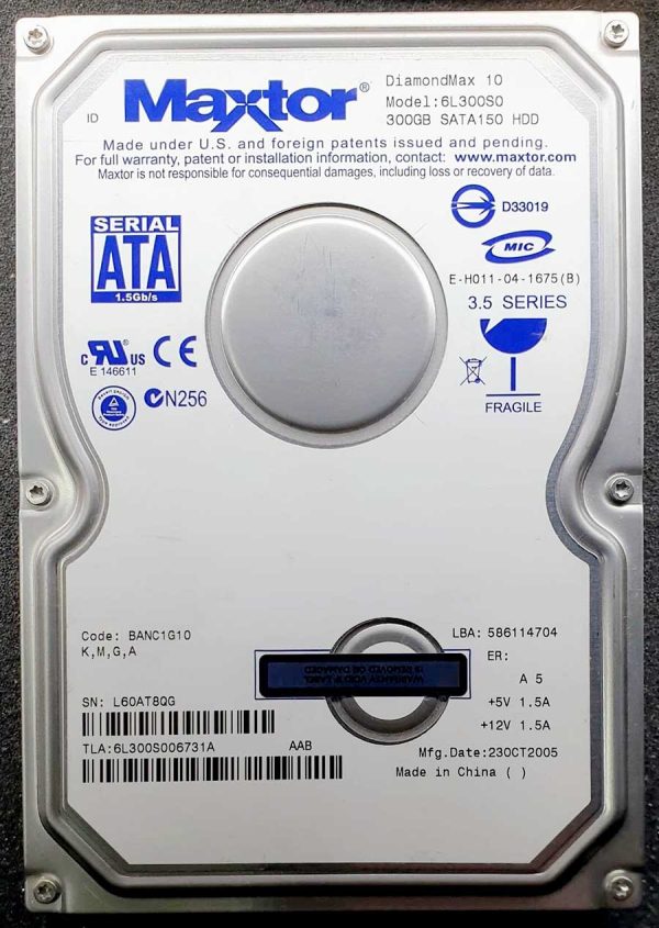 Maxtor 6L300S0 23-OCT-2005