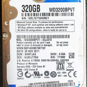 WD 3200BPVT-22JJ5T0 xxxTJxxx 25-NOV-2011