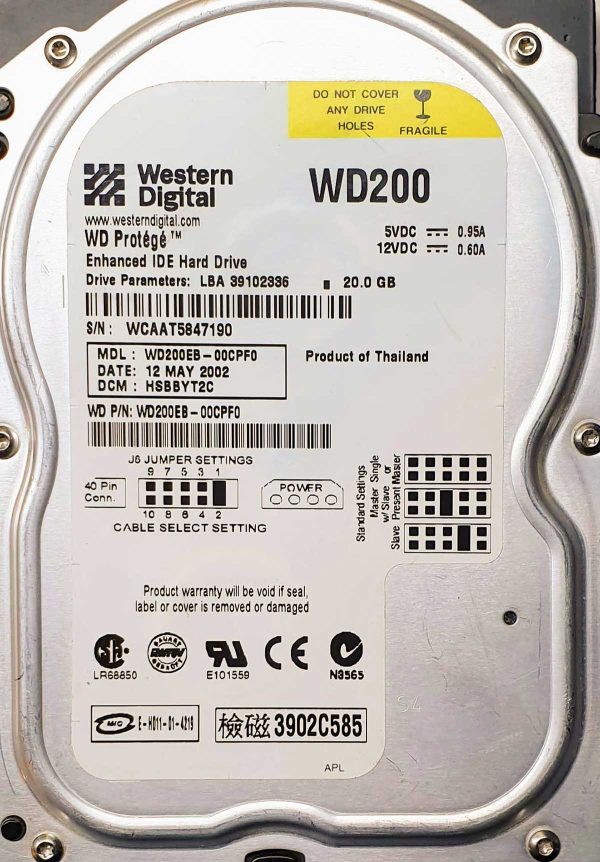 WD200EB-00CPF0 xxxT2xxx 12 May 2002
