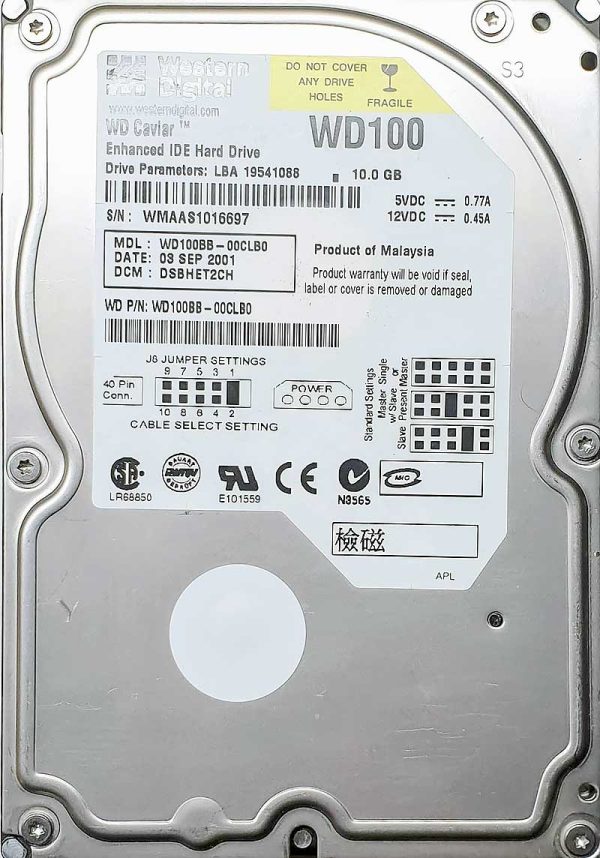WD100BB-00CLB0 xxxT2xxx 03 Sep 2001