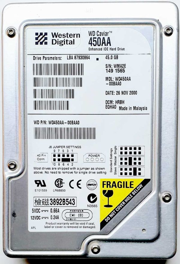 WD450AA-00BAA0 26 Nov 2000