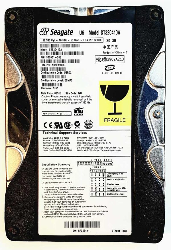 Hard drive Seagate ST320410A 5FGxx