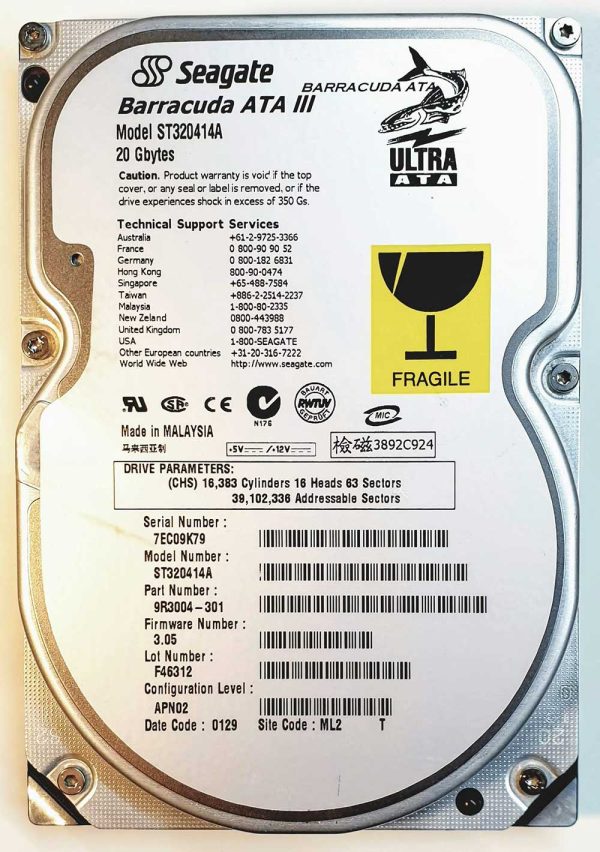 Hard drive Seagate ST320414A 7ECxx