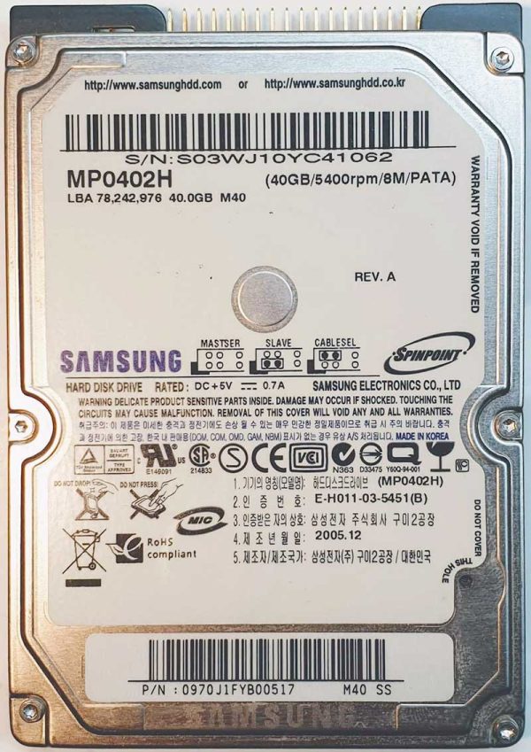 Samsung MP0402H Dec 2005