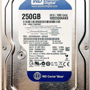 WD2500AAKS-00F0A0 xxxT2xxx 21 Dec 2011