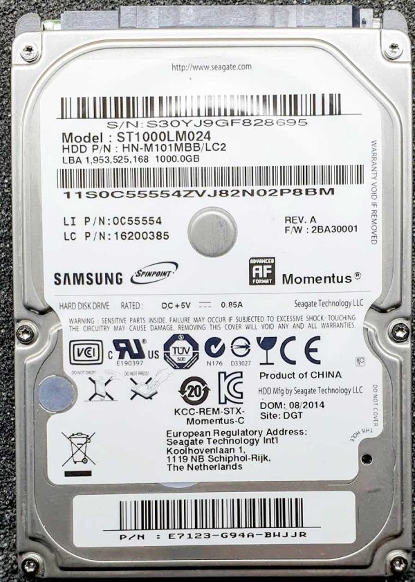 Samsung ST1000LM024 HN-M101MBB AUG-2014
