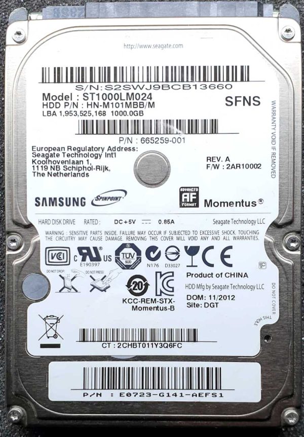 Samsung ST1000LM024 HN-M101MBB NOV-2012