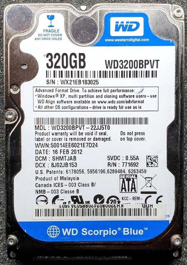 WD 3200BPVT-22JJ5T0 xxxTJxxx 16-FEB-2012