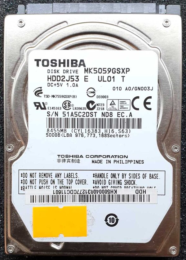 Toshiba MK5059GSXP HDD2J53