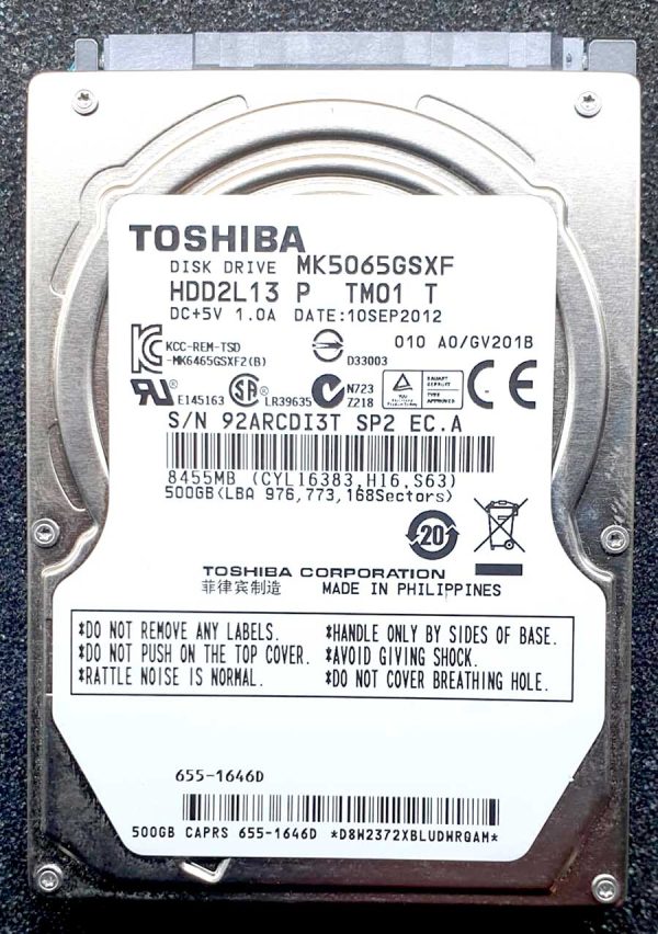 Toshiba MK5065GSXF 10-SEP-2012