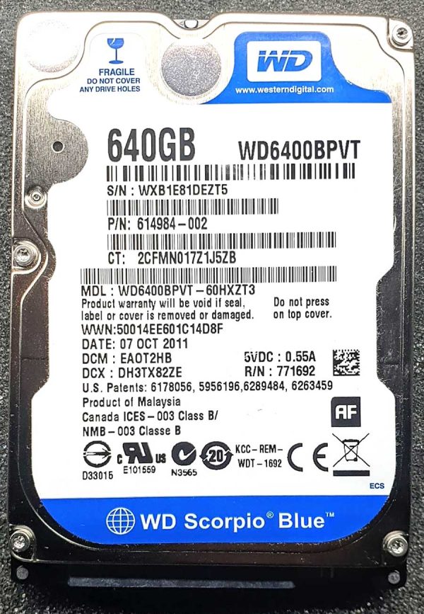 WD 6400BPVT-60HXZT3 xxxT2xxx 07-APR-2011