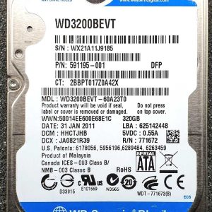 WD 3200BEVT-60A23T0 xxxTJxxx 31-JAN-2011