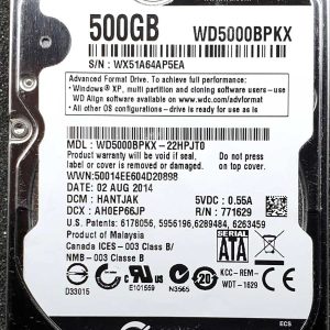 WD 5000BPKX-22HPJT0 xxxTJxxx 02-AUG-2014