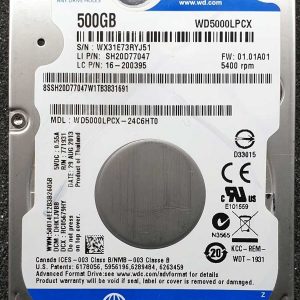 WD 5000LPCX-24C6HT0 xxxTJxxx 29-AUG-2013