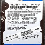 WD 3200BEVT-08A23T1 xxxTJxxx 25-APR-2011