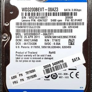 WD 3200BEVT-08A23T1 xxxTJxxx 25-APR-2011