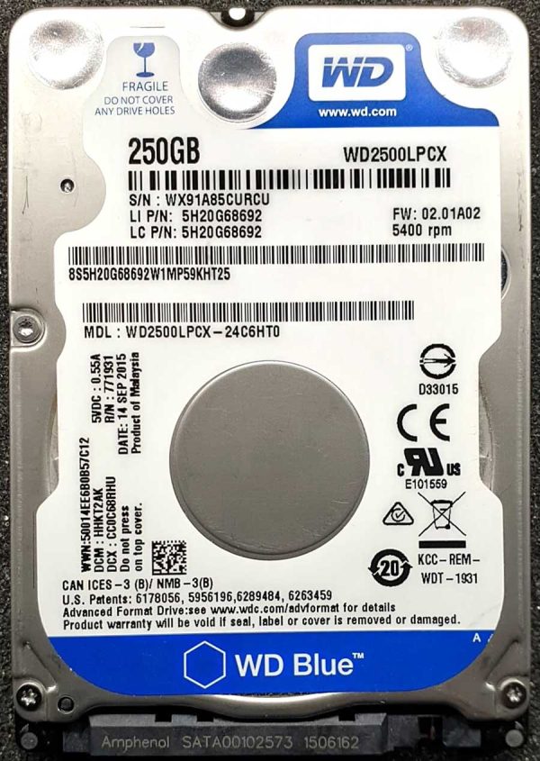 WD 2500LPCX-24C6HT0 xxxT2xxx 14-SEP-2015