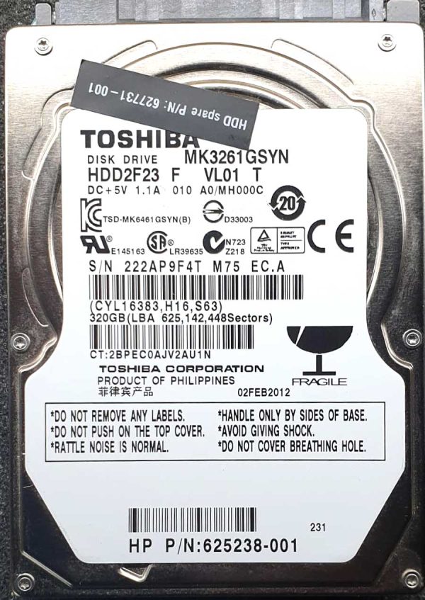 Toshiba MK3261GSYN HDD2F23 02-FEB-2012