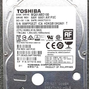 Toshiba MQ01ABD100 HDKGB13H2A01 08-OCT-2015