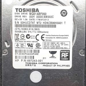 Toshiba MQ01ABF050 HDKCB06H0A01 17-MAY-2013