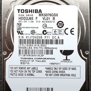 Toshiba MK5076GSX HDD2J93 19-SEP-2011