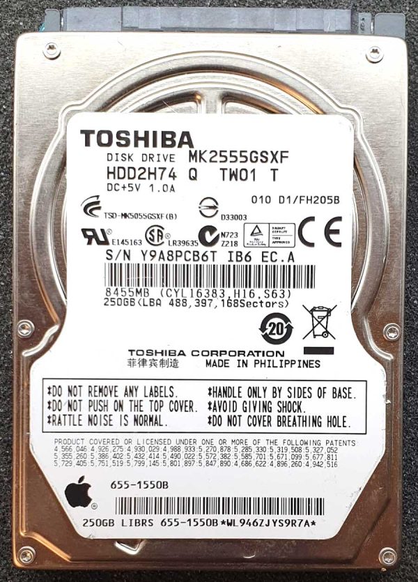 Toshiba MK2555GSXF HDD2H74 10-NOV-2009