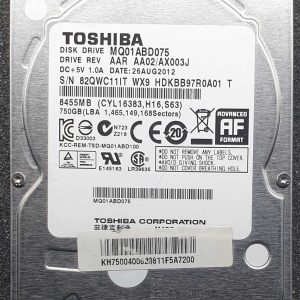 Toshiba MQ01ABD075 HDKBB97R0A01 26-AUG-2012