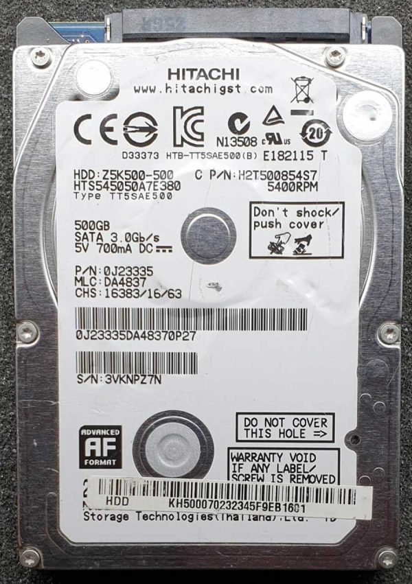 Hitachi HTS545050A7E380 DA4837 21-JUL-2012