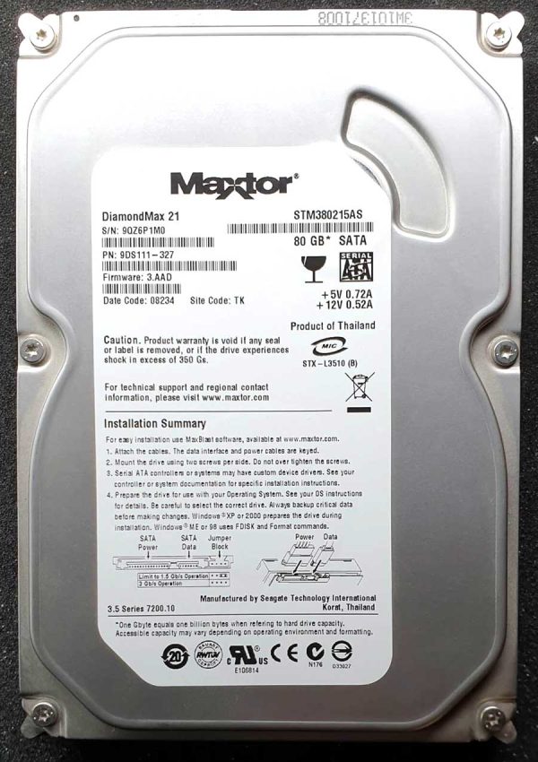 Maxtor STM380215AS 10-DEC-2007