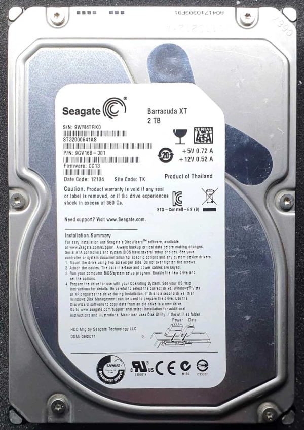 Seagate ST32000641AS 9WMxxx 08-SEP-2011