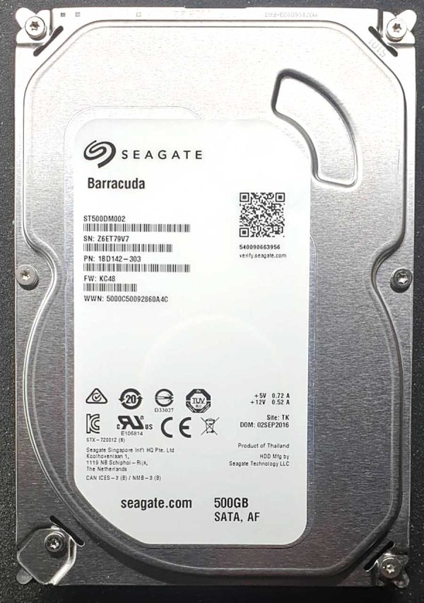 Seagate ST500DM002-1BD142 Z6Exxx 02-SEP-2016