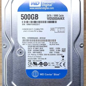 WD 5000AAKX-001CA0 xxxTJxxx 07-MAY-2012