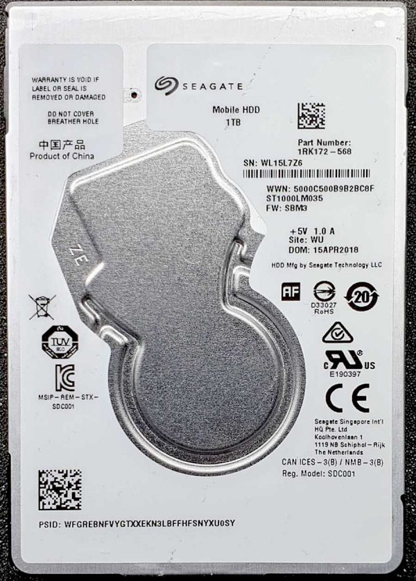 Seagate ST1000LM035-1RK172 WL1xxx 15-APR-2018