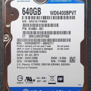WD 6400BPVT-60HXZT1 xxxTJxxx 20-JUL-2011