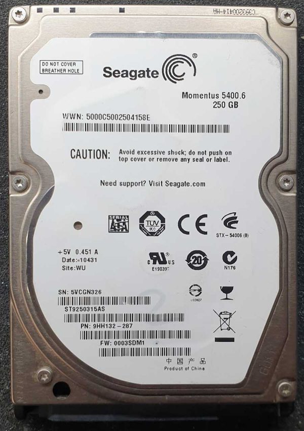 Seagate ST9250315AS 5VCxxx 22-APR-2010