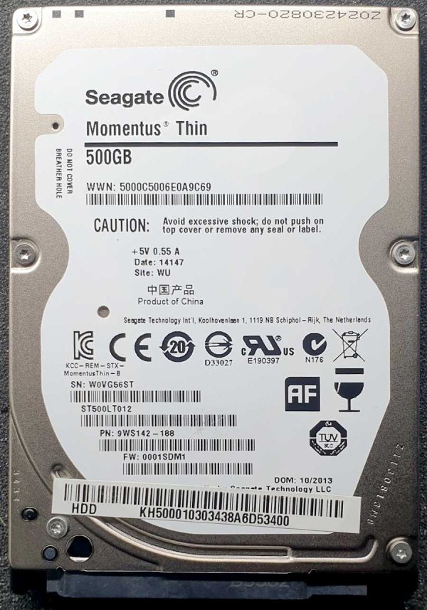 Seagate ST500LT012-9WS142 W0Vxxx OCT-2013