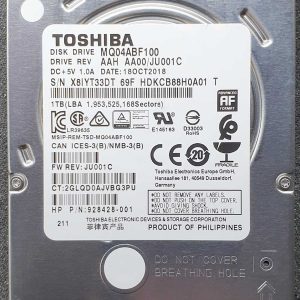 Toshiba MQ04ABF100 HDKCB88H0A01 18-OCT-2018