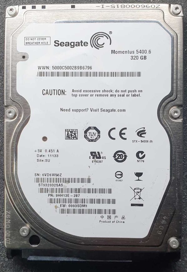 Seagate ST9320325AS 6VDxxx 27-SEP-2010
