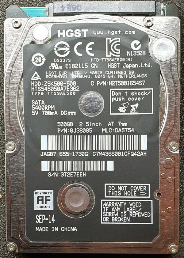 HGST HTS545050A7E362 DA5754 SEP-2014