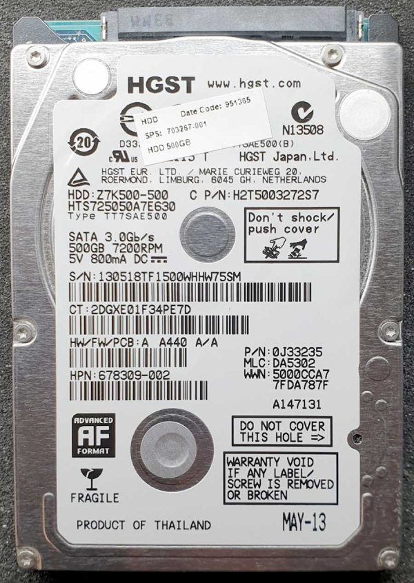 HGST HTS725050A7E630 DA5302 MAY-2013