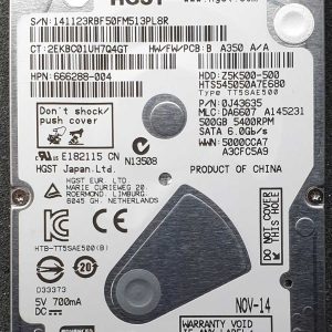 HGST HTS545050A7E680 DA6607 NOV-2014