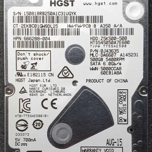 HGST HTS545050A7E680 DA6607 AUG-2015