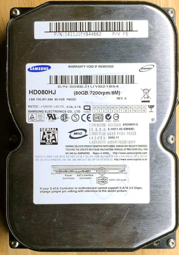 Samsung HD080HJ NOV-2005