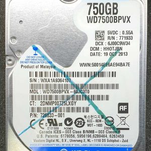 WD 7500BPVX-60JC3T0 xxxTJxxx 19-OCT-2013