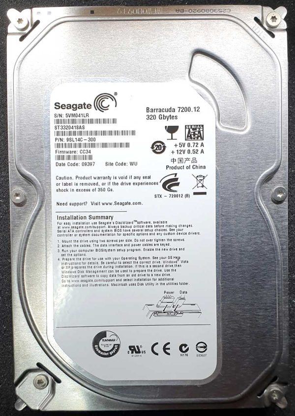 Seagate ST3320418AS 5VMxxx 30-MAR-2009