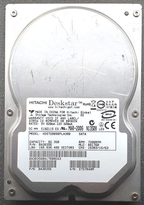 Hitachi HDS728080PLA380 MAR-2006