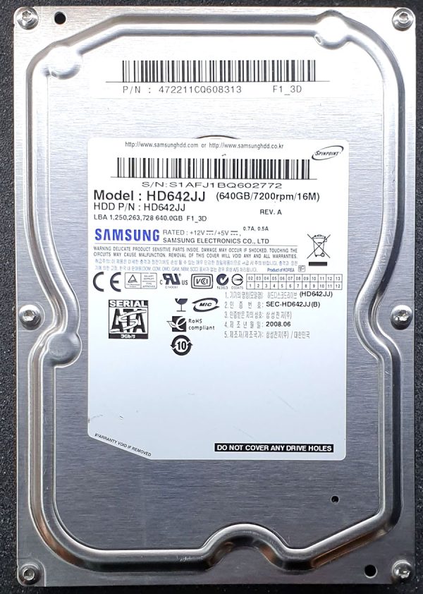 Samsung HD642JJ 640GB JUN-2008